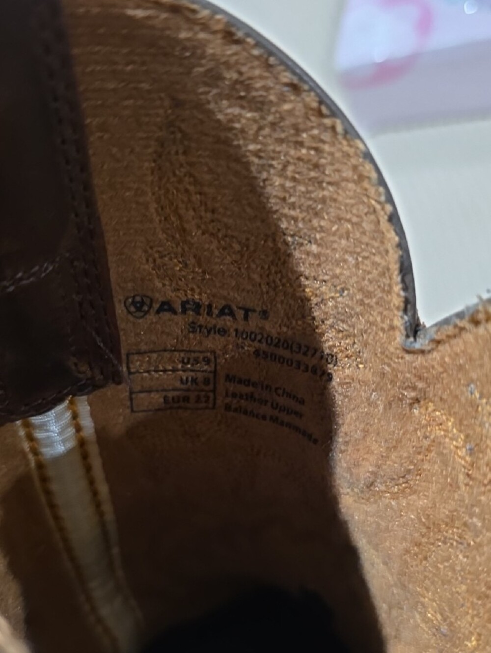 Ariat Brown Kids Western Cowboy Boots with Blue Stitching - Picture 2 of 6